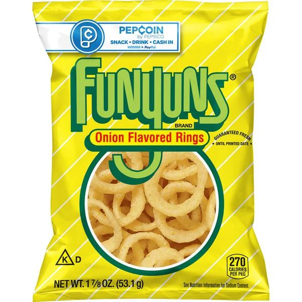 Onion Flavored Rings 2.125 Oz Bag - Crunchy Snack
