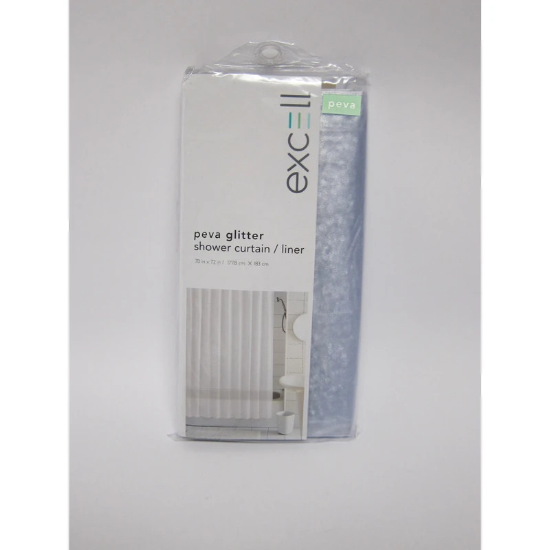 70 In. H X 72 In. W Frost Glitter Shower Curtain Liner Peva