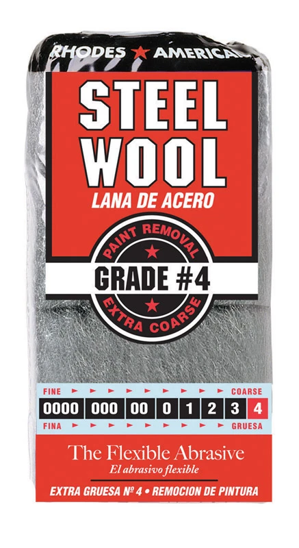 Rhodes American 4 Grade Medium Steel Wool Pad 12 pk
