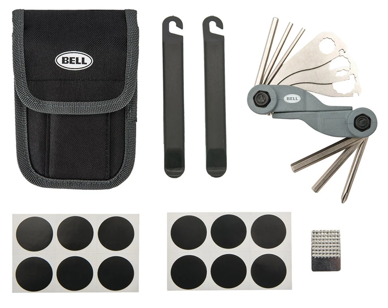 28-Piece Roadside 600 Bicycle Tool and Patch Kit for Emergency Repairs