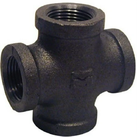 1/2 Inch Black Pipe Cross - Durable Black Iron Fitting For Gas And Air Applications