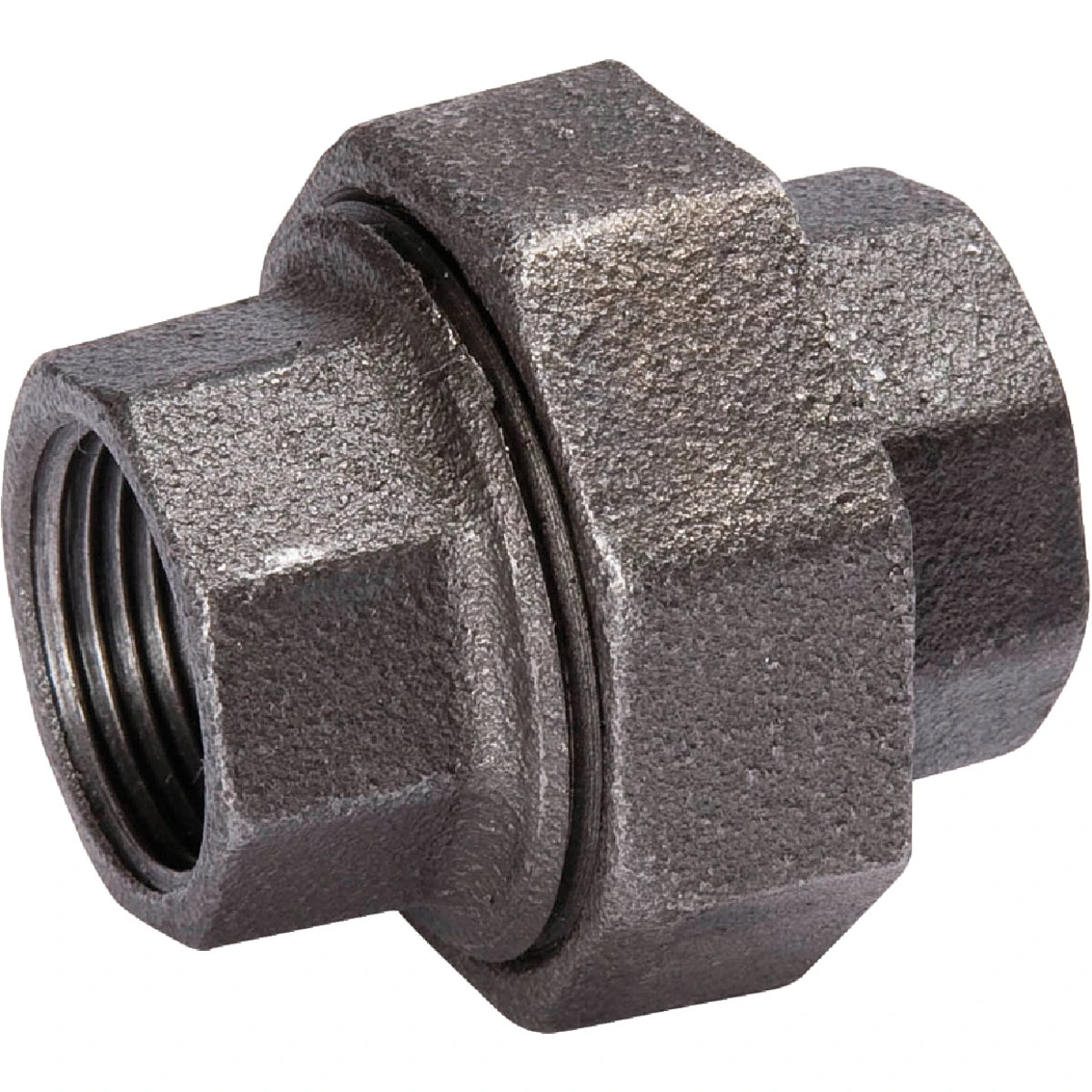 3/8 In. Ground Joint Malleable Black Iron Union Fitting