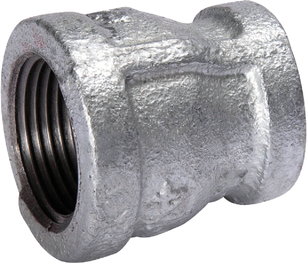 1 In. X 3/4 In. Fpt Reducing Galvanized Coupling - Malleable Iron