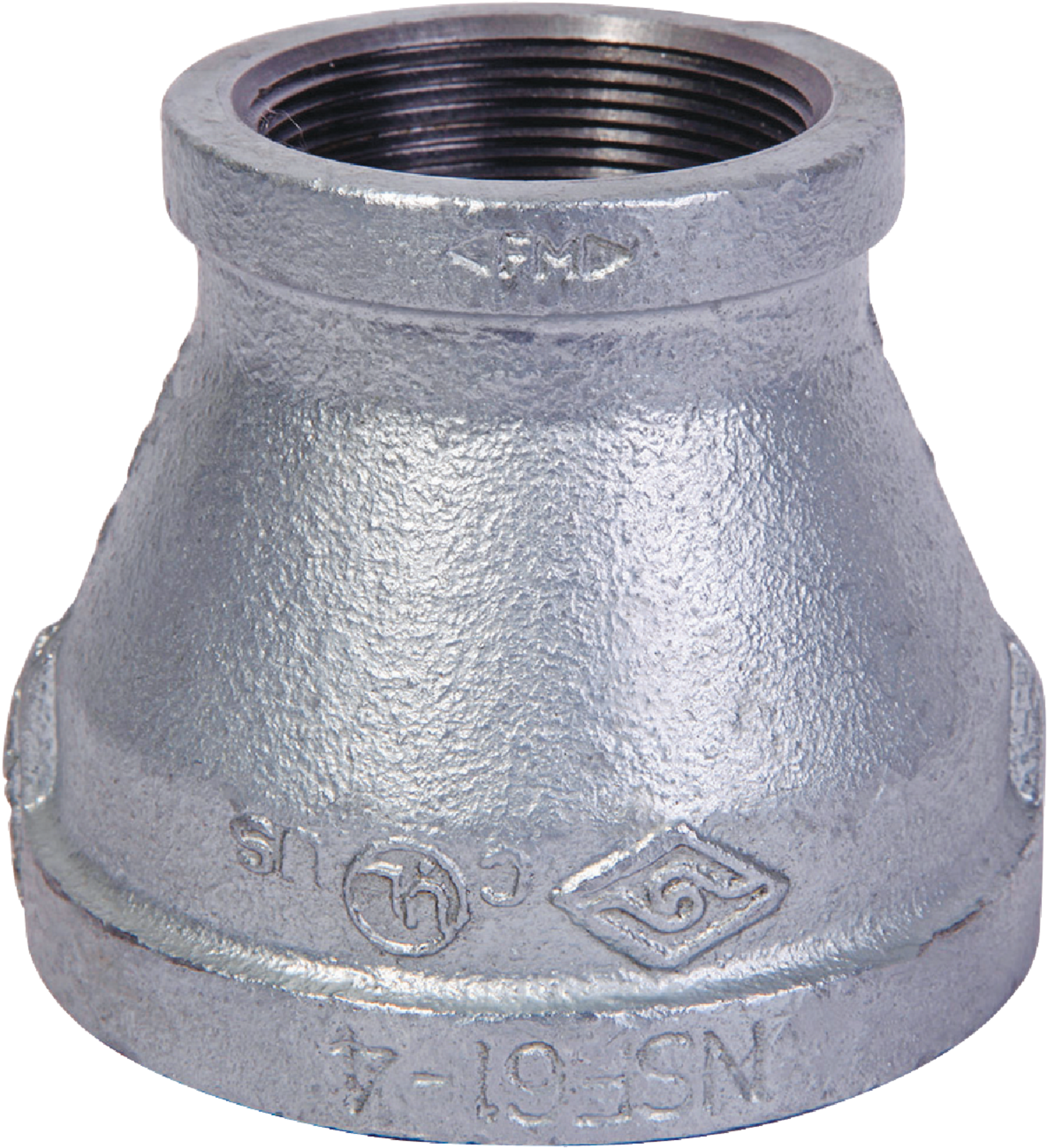 2 In. X 1-1/2 In. Fpt Reducing Galvanized Coupling - Malleable Iron