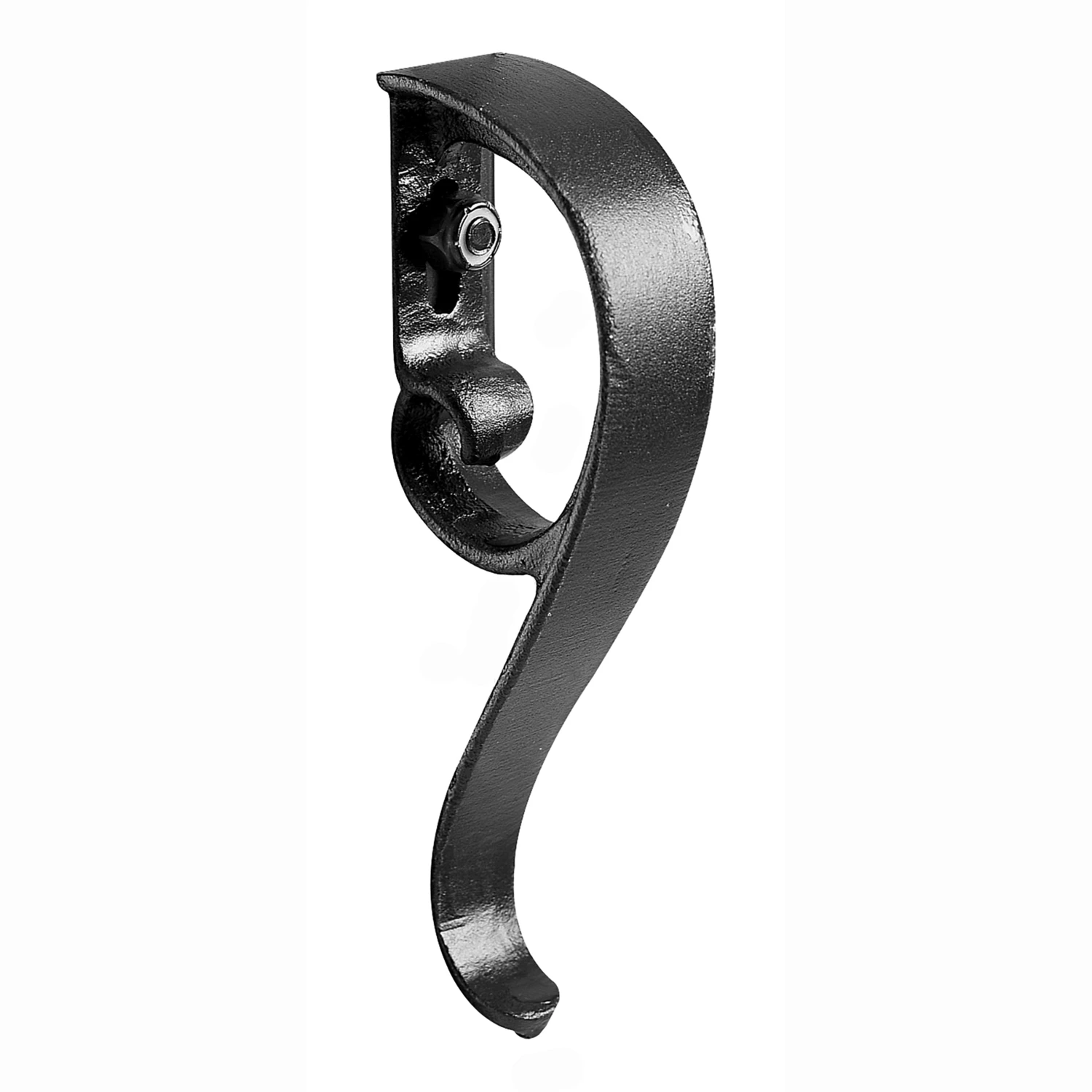Wrought Iron Railing Lambs Tongue Ornament - Black Finish