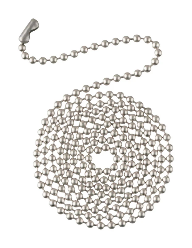 3 Foot Brushed Nickel Beaded Ceiling Fan Pull Chain with Connector