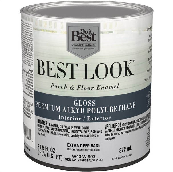 Polyurethane Porch & Floor Gloss Enamel Extra Deep Base 1 Quart