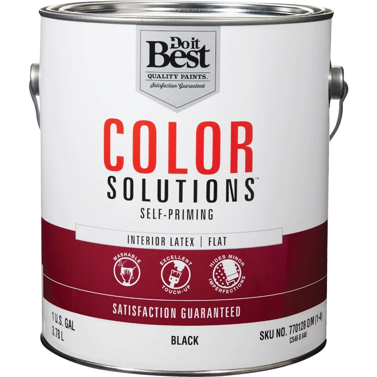 1 Gallon Latex Self-priming Flat Interior Wall Paint, Black