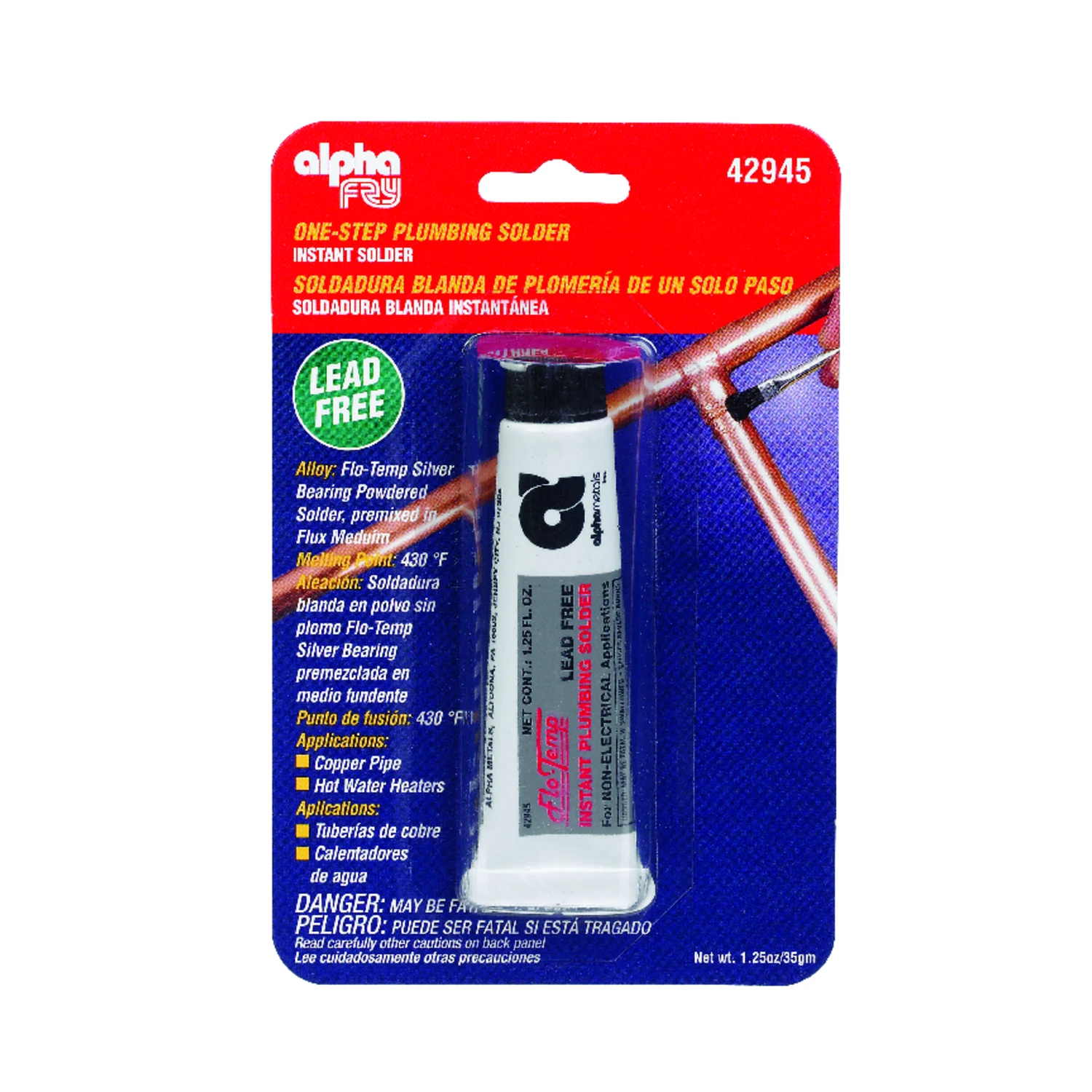 Alpha Fry 1.3 Oz Lead-free Plumbing Solder Silver-bearing Alloy For Copper Applications