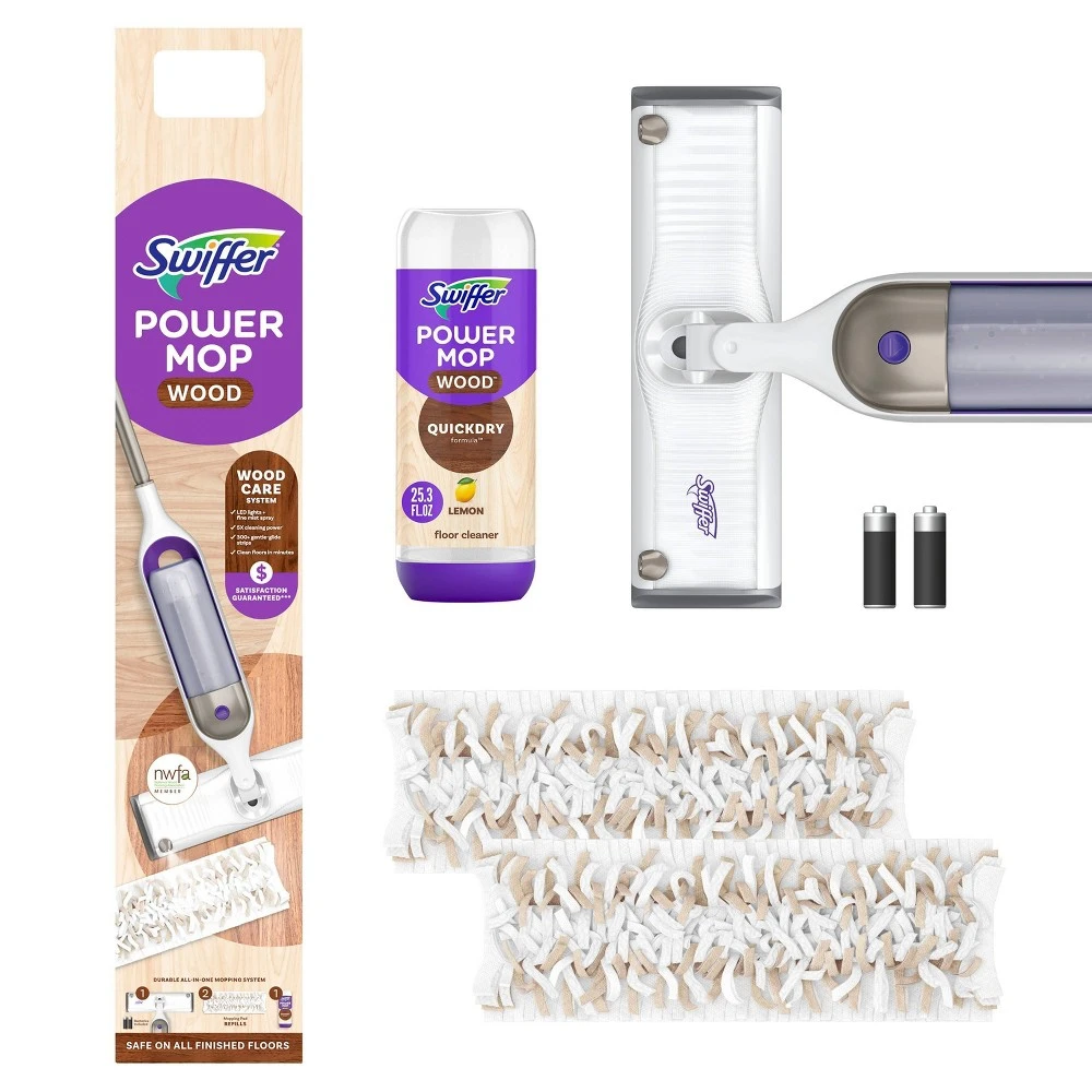Power Mop 14.5 In. W Dry/wet Spray Mop Kit With Solution And Pads