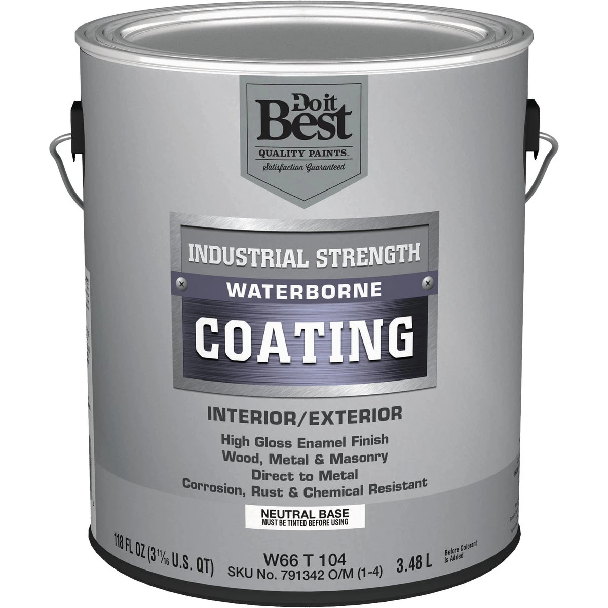 Neutral Base Waterborne Industrial Enamel, 1 Gallon High Gloss Paint