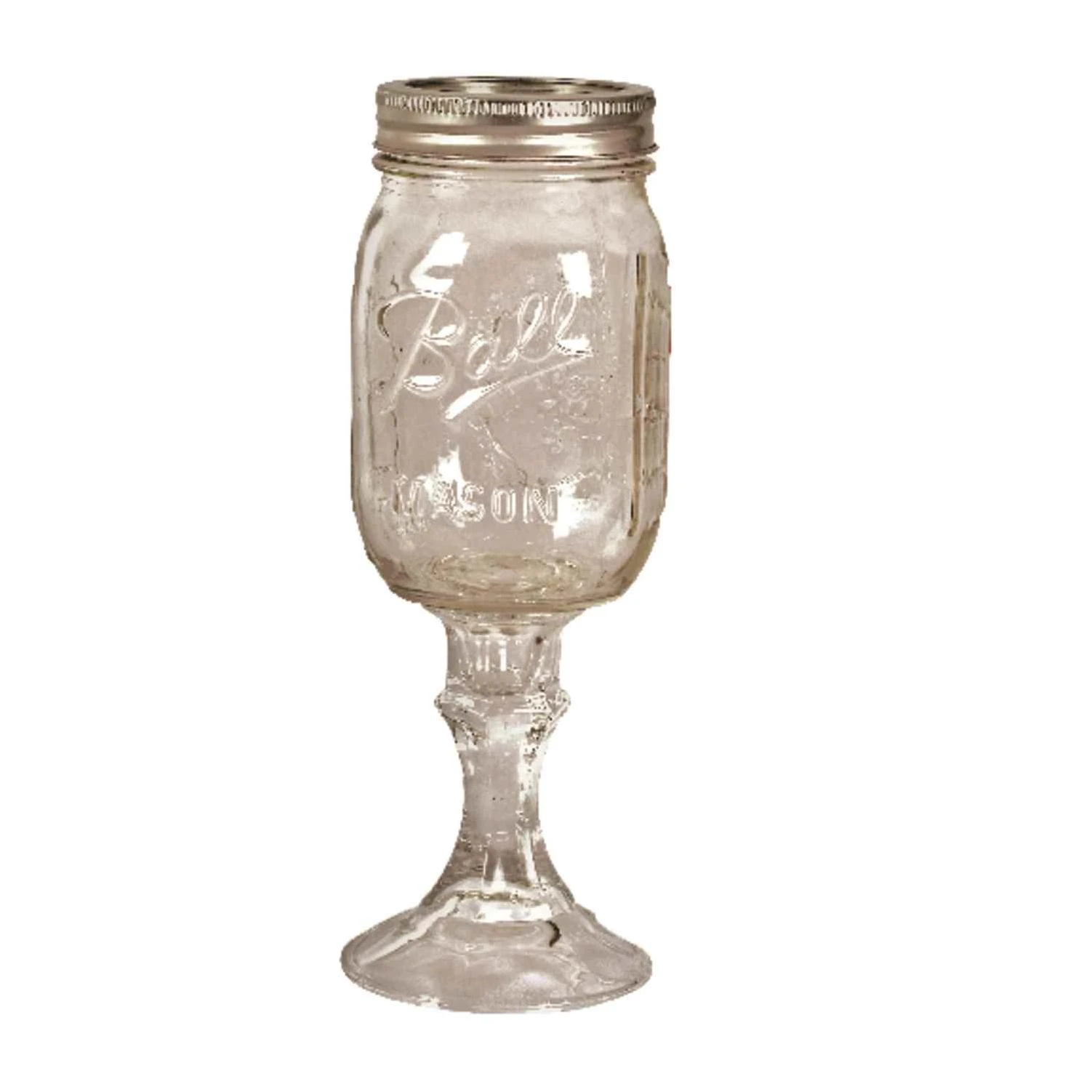 16 Oz Clear Glass Wine Glass With Ball Pint Jar Stem