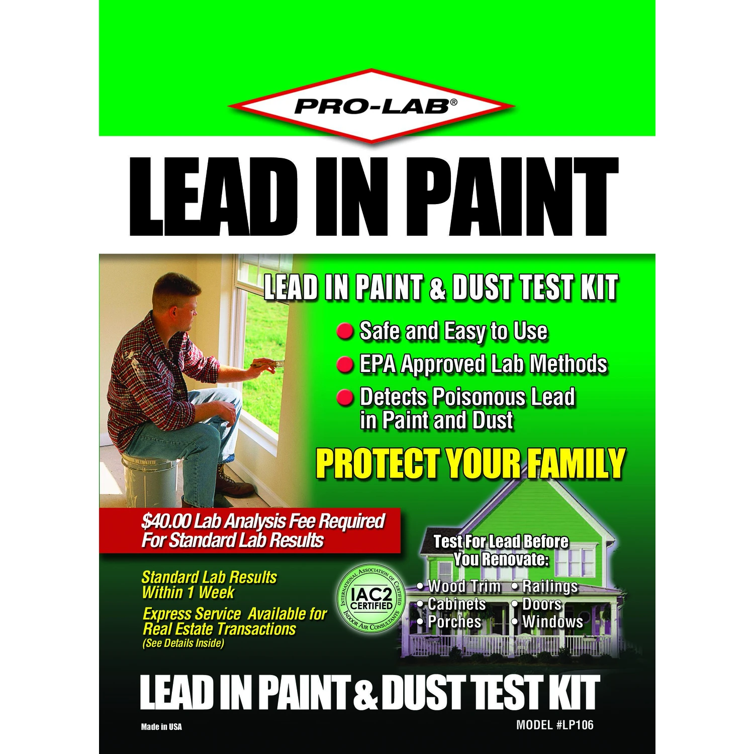 Pro Lab Dust Wipes Lead Test Kit