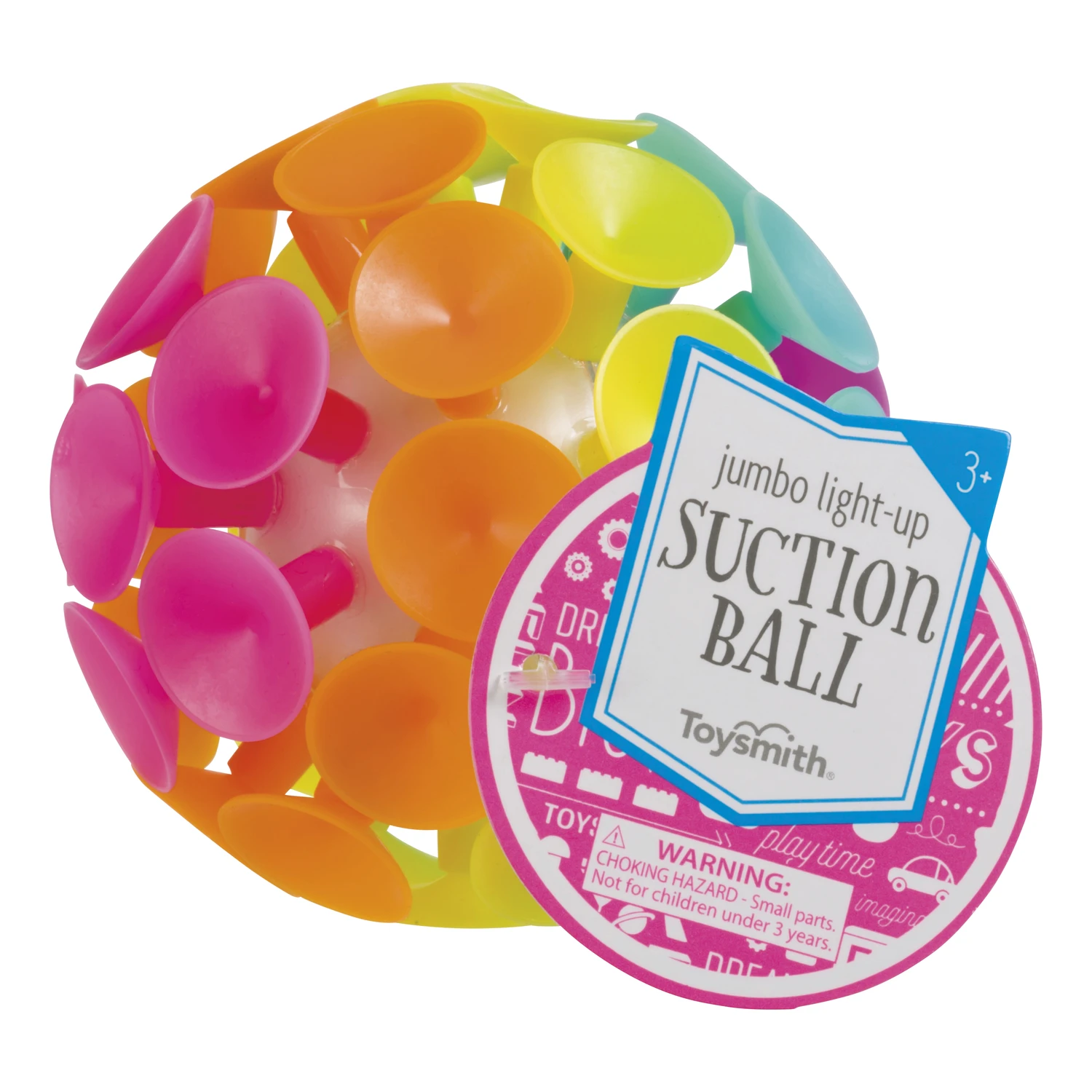 Jumbo Multicolored Light Up Suction Ball Toy - 1 Piece