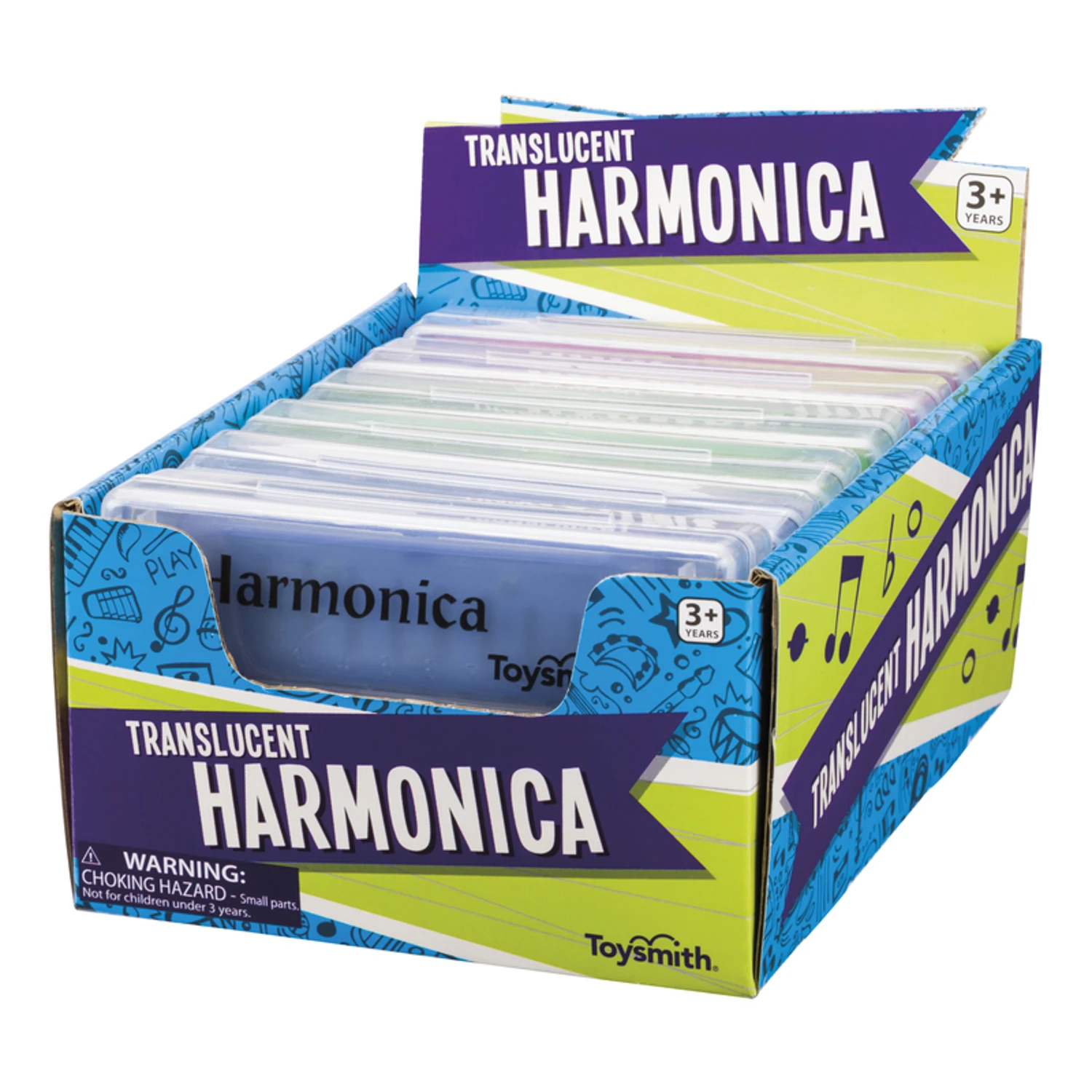 4-inch Translucent Harmonica - Assorted Colors For Kids