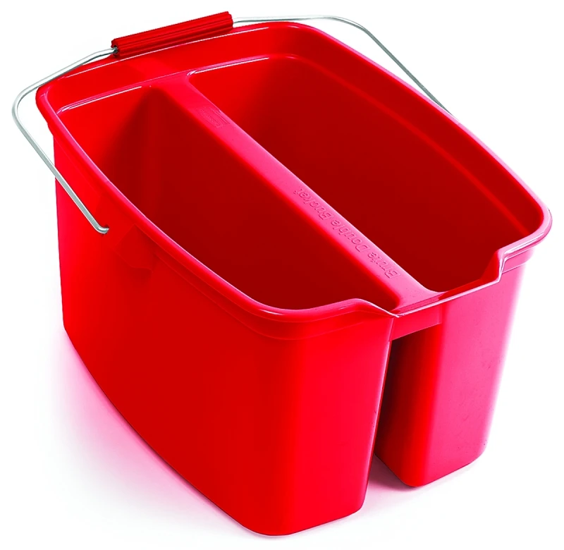 19-quart Rectangular Double Bucket With Handle, Red