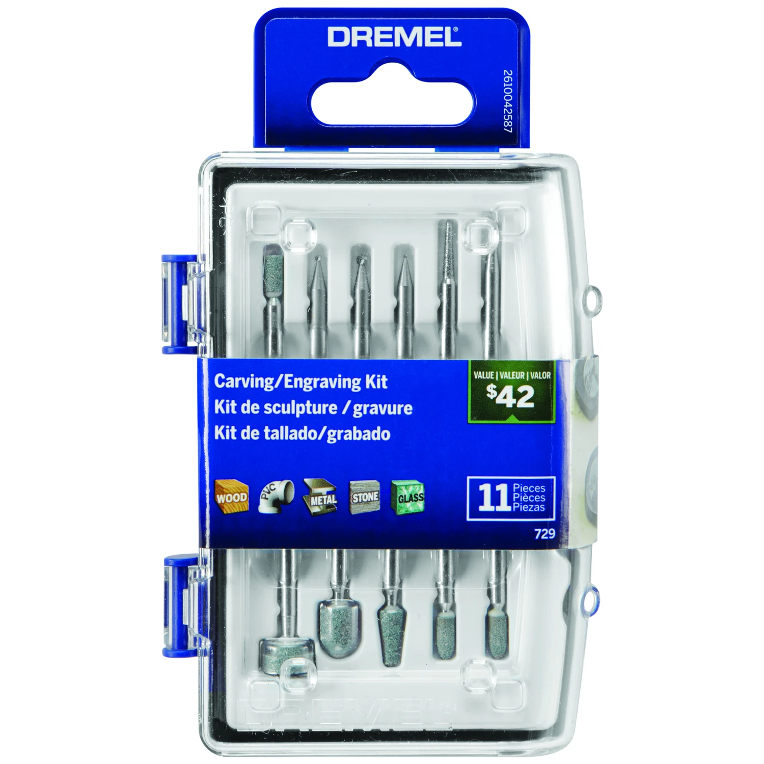 729-02 11 Piece Carving And Engraving Accessory Kit With Storage Case