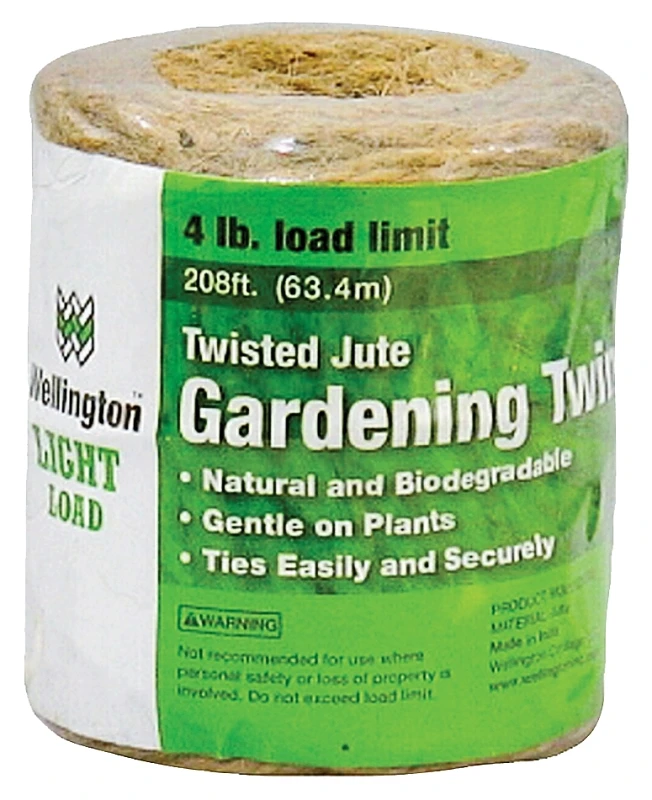 208 Ft Natural Twisted Jute Gardening Twine - Biodegradable & Gentle On Plants