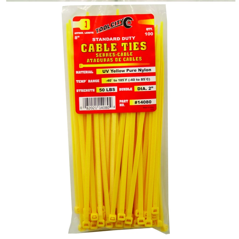 Tool City 8 in. L Yellow Cable Tie 100 pk