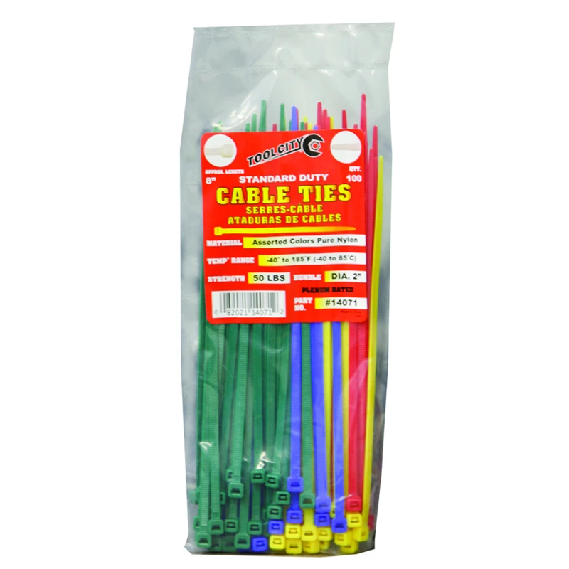Tool City 8 in. L Assorted Cable Tie 100 pk