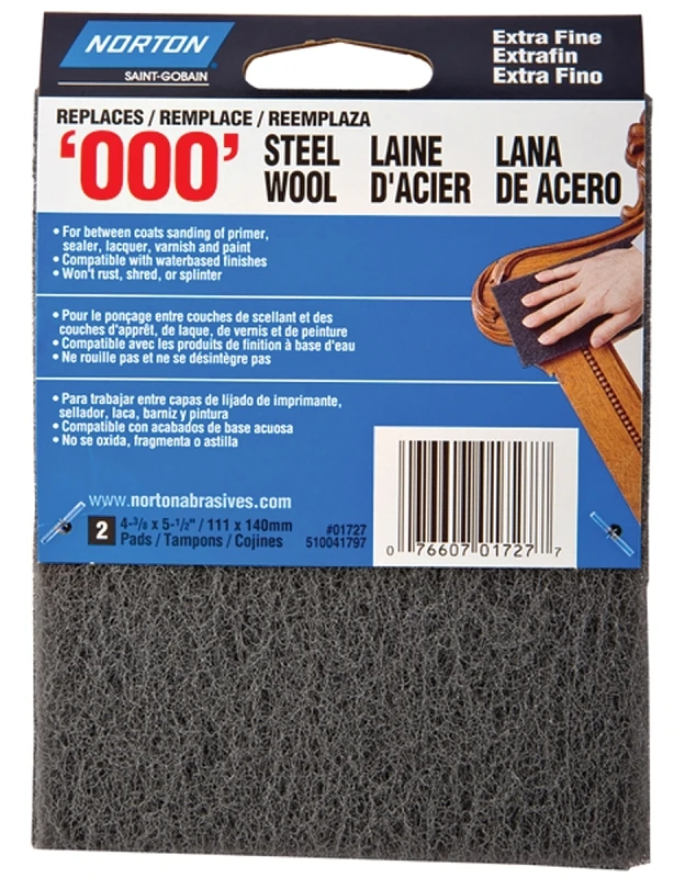 Synthetic Steel Wool Pads, 000 Extra-Fine, 2-Pk.