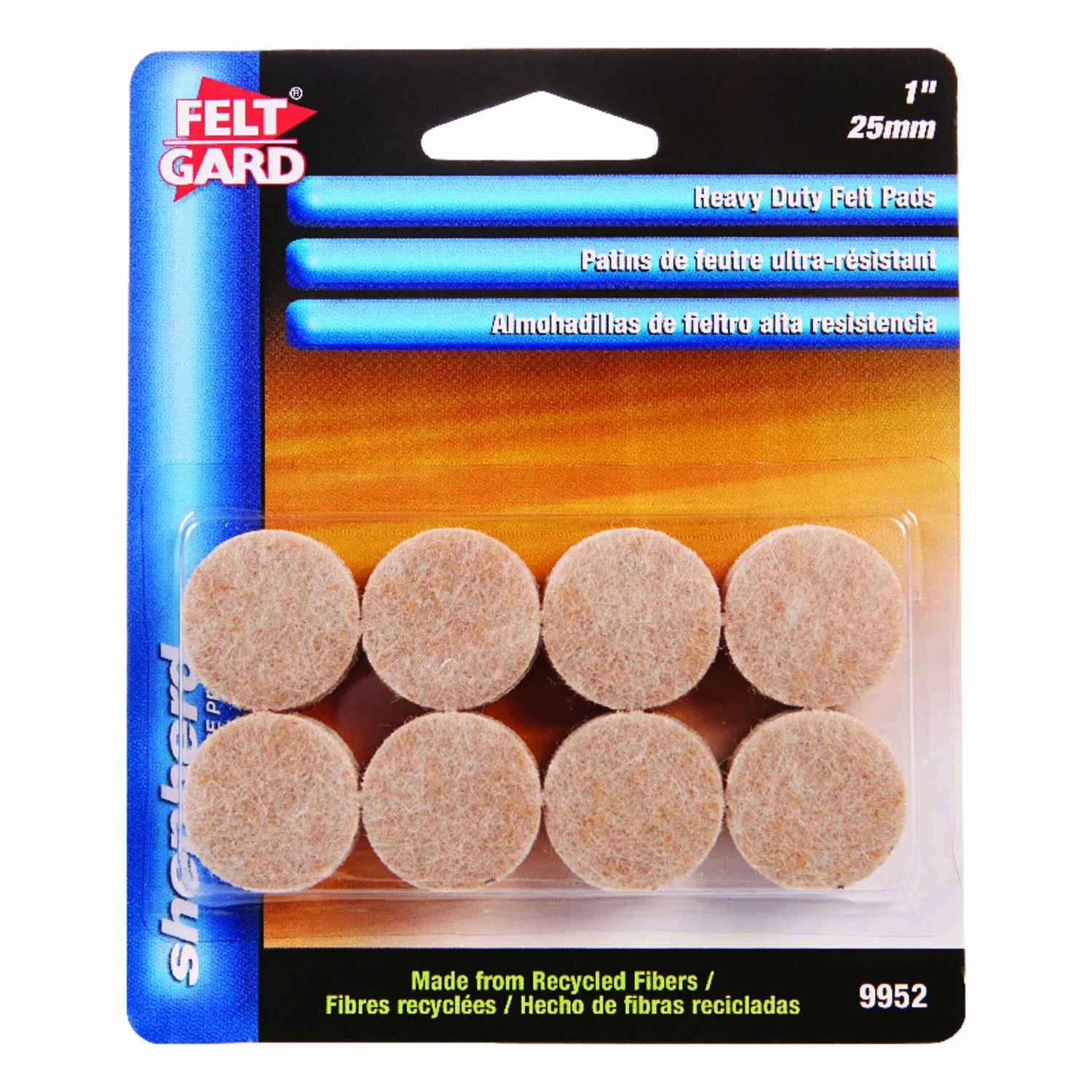 Shepherd Felt Self Adhesive Pad Beige Round 16 PK
