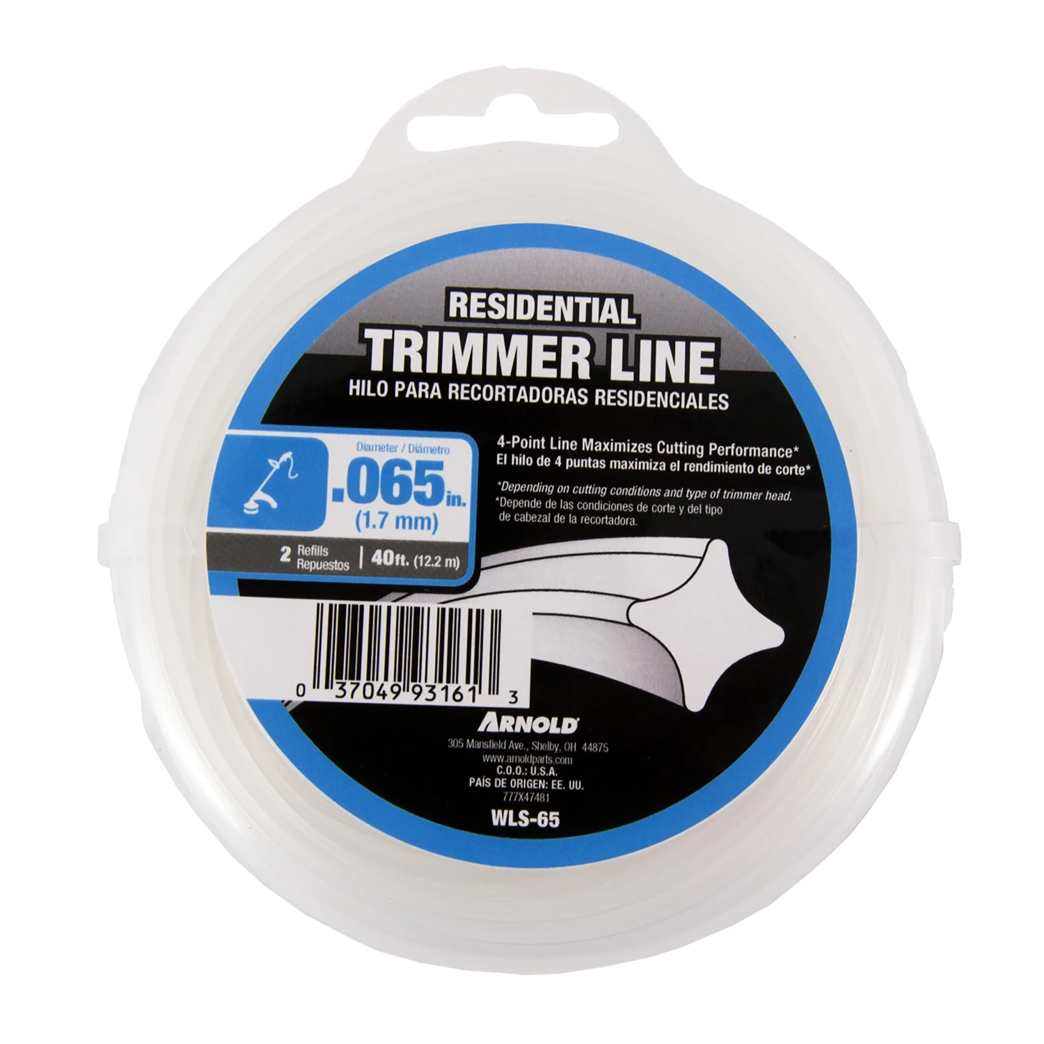 Residential Grade 0.065 In. Diameter X 40 Ft. Length Trimmer Line