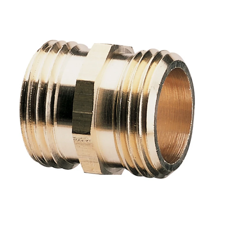 Gilmour 3/4 in. Brass Threaded Double Male Hose Connector Gilmour 3/4 in. Brass Threaded Double Male Hose Connector