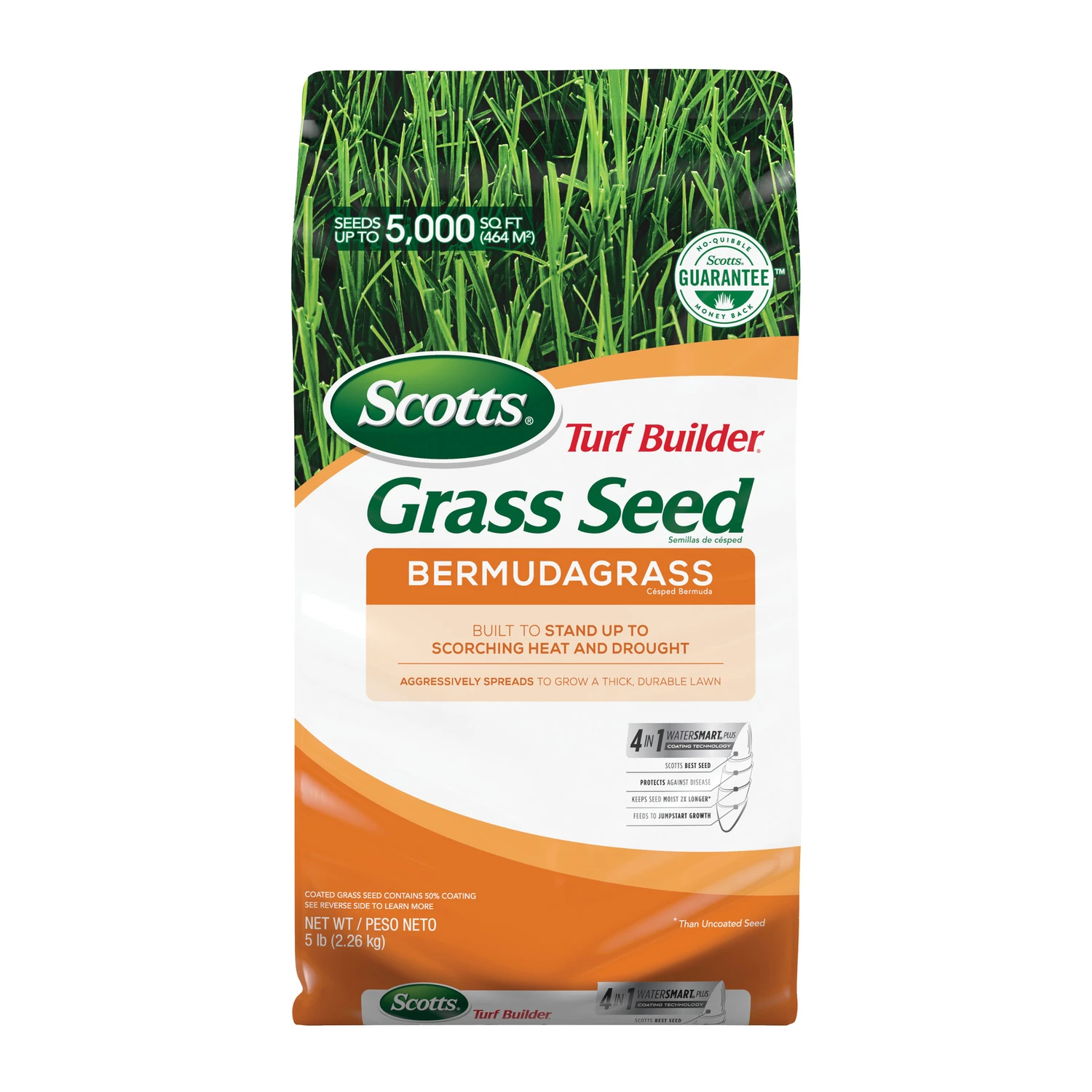 Turf Builder Bermuda Grass Seed 5 Lb - Full Sun, Drought Tolerant, 5000 Sq. Ft. Coverage