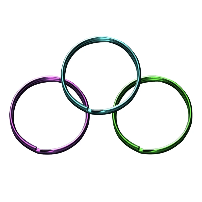 Split Key Rings Assorted Pastel Colors 3 Pack Durable Metal Keychains