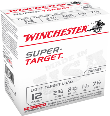 Winchester Super Target 12 Gauge Shotshells, 2-3/4 Inch, 25 Rounds
