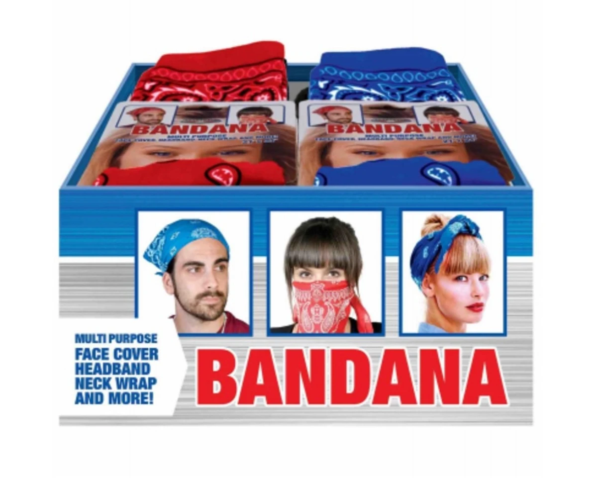 21 X 21 In. Bandana Assortment - Assorted Colors Including Red, Blue, Black, Light Blue