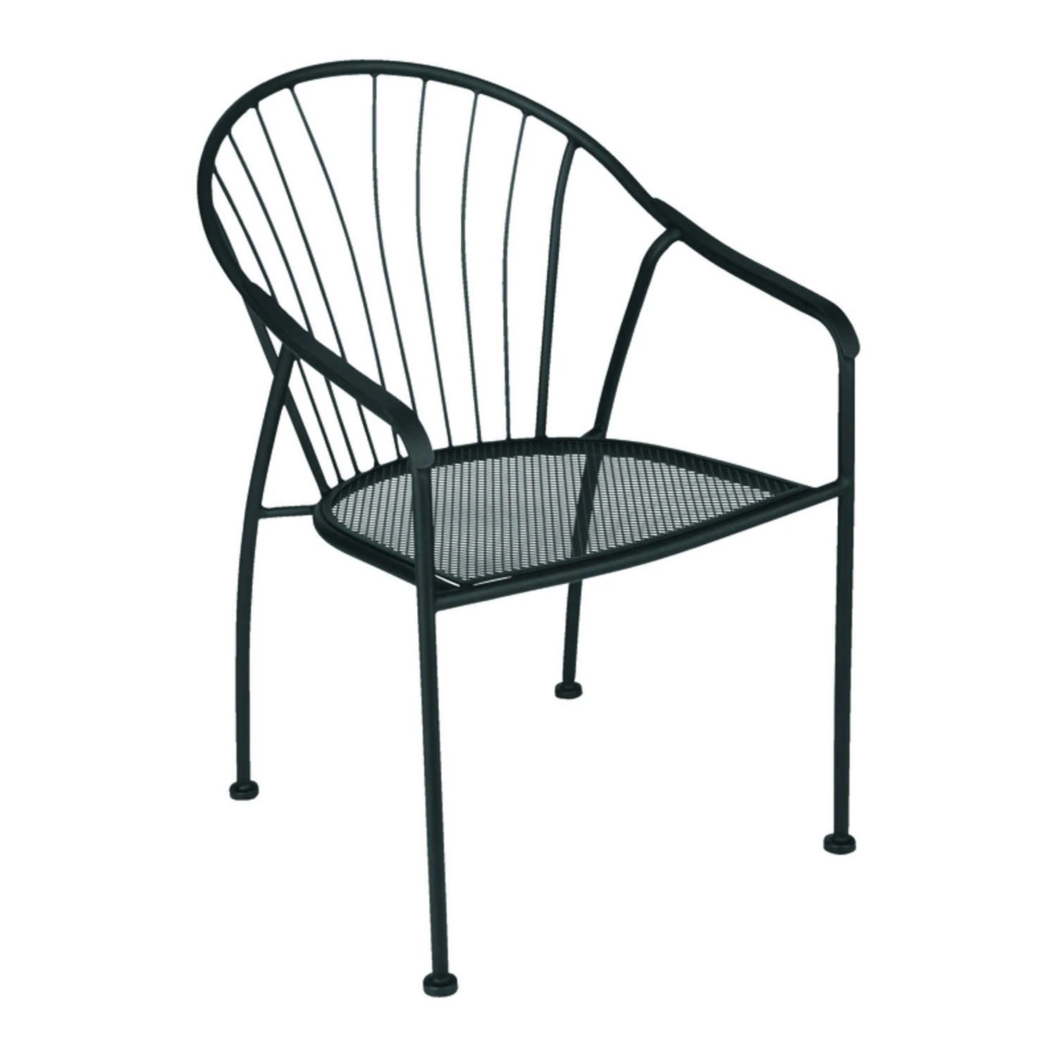 Winston Black Steel Frame Chair - Weather Resistant Outdoor Seating