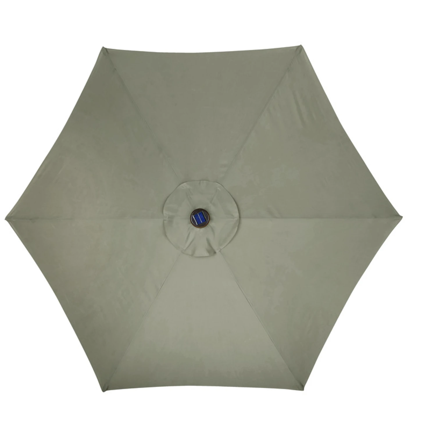 Solar Led 9 Ft. Tiltable Taupe Market Umbrella With Steel Frame