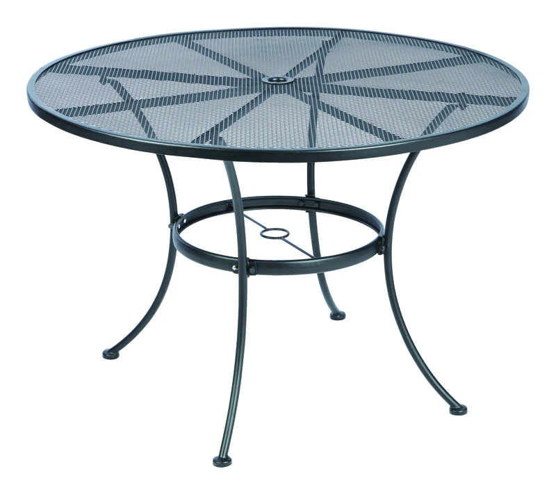 Winston Black Round Steel Dining Table 42 Inch With Umbrella Hole