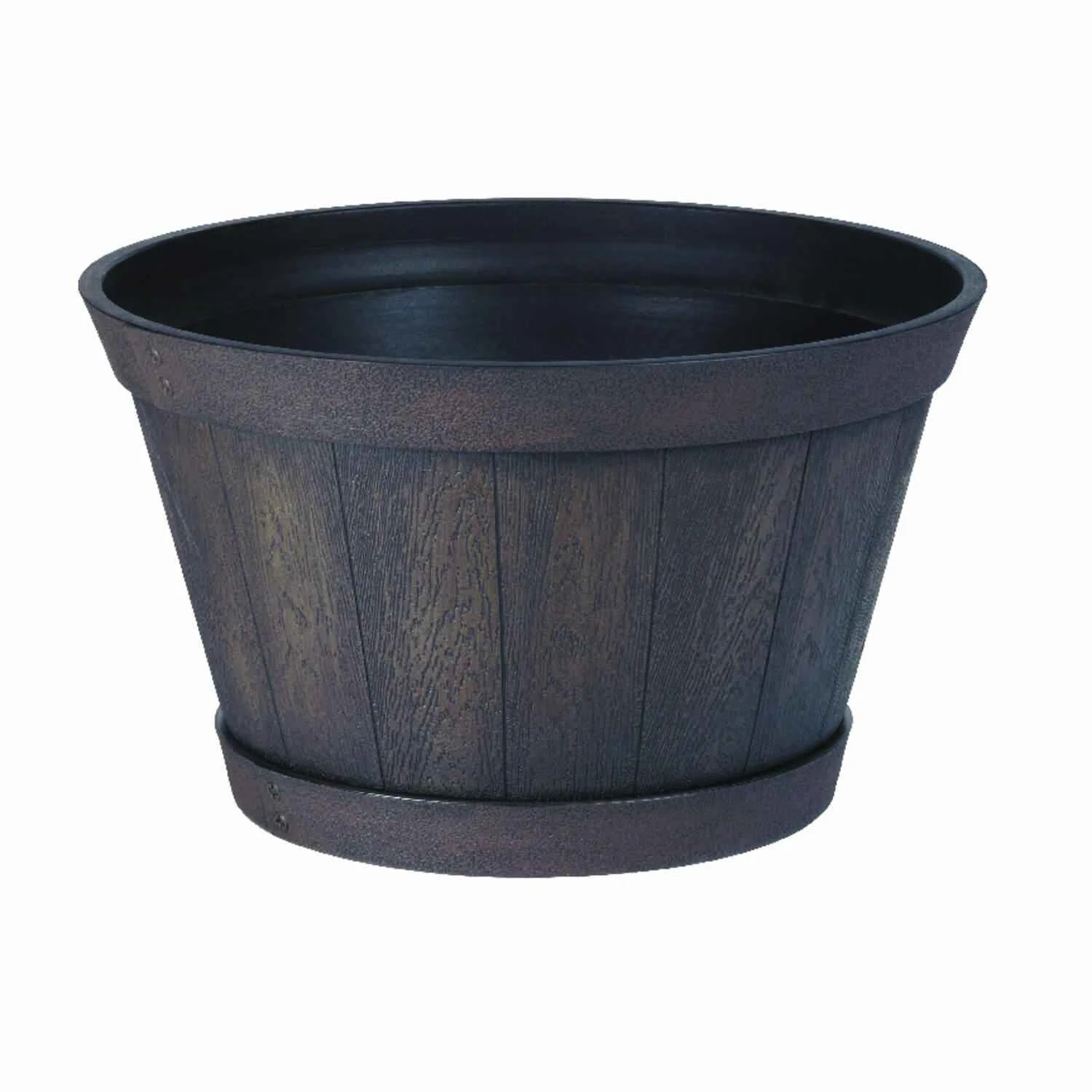 12.2 In. H X 20.5 In. W X 20.5 In. D Resin Whiskey Barrel Planter Brown