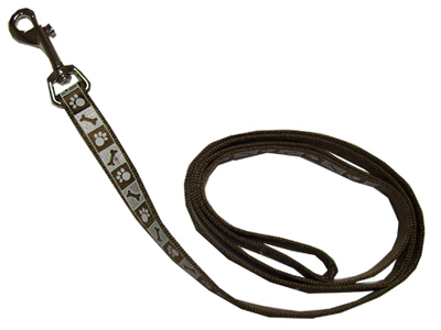 Reflective Dog Leash, 1-inch X 4-feet, Chocolate Color