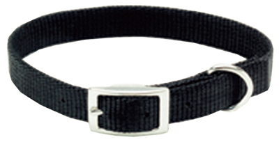 Nylon Dog Collar, Black, 3/4 Inch Width, 18 Inch Length