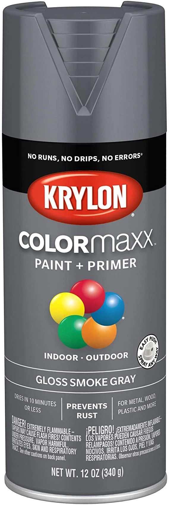 Colormaster Gloss Smoke Gray Spray Paint, 12 Oz Can, Indoor/outdoor Use
