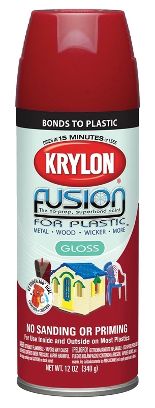 Gloss Fusion Spray Paint 12 Oz. Sun Dried Tomato - Perfect For Plastic And More