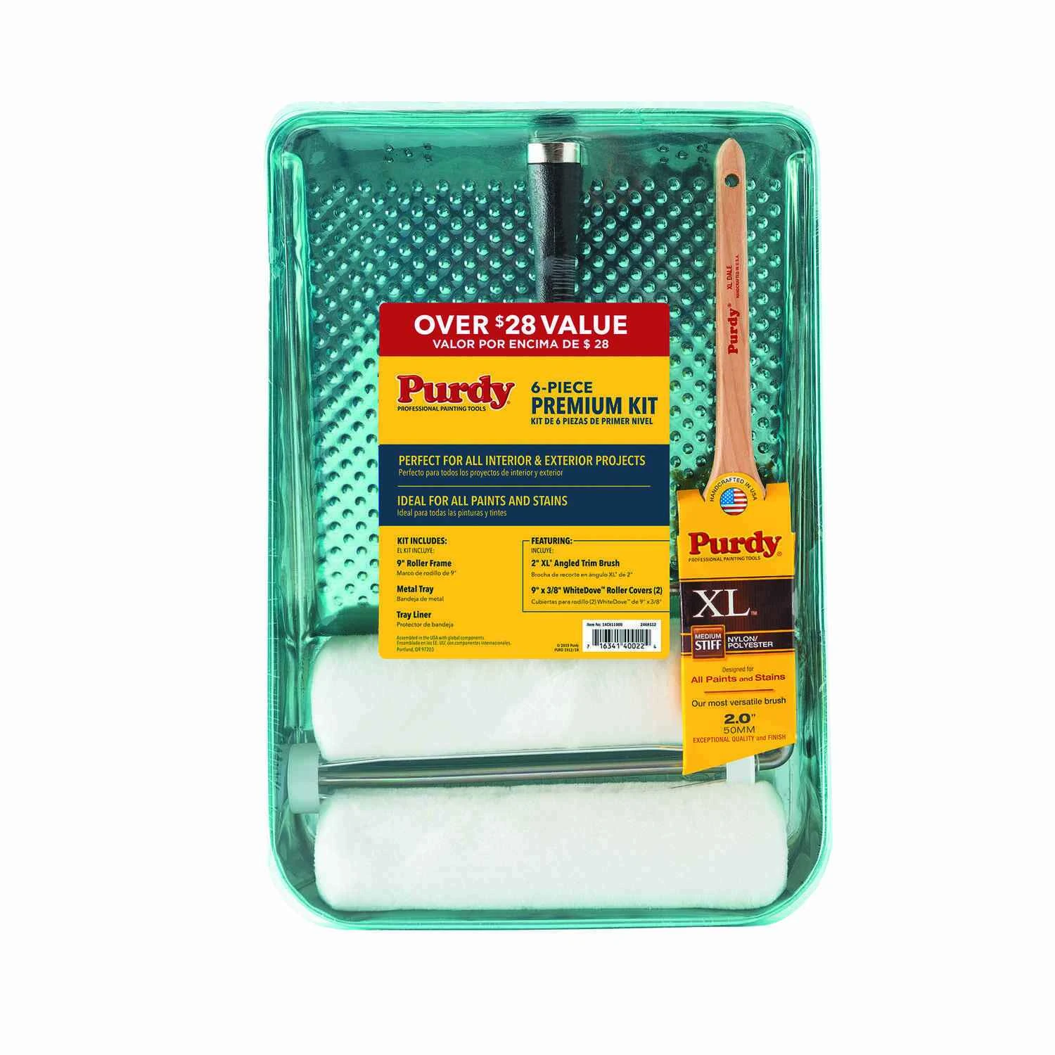 Premium 9 In. W Regular Paint Roller Kit With 6 Essential Painting Tools
