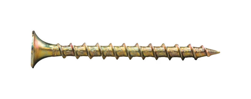 ProFIT 0333178G Screw, #9 Thread, 3 in L, Coarse Thread, Bugle Head, Star Drive, Steel, Yellow Zinc, 83 PK