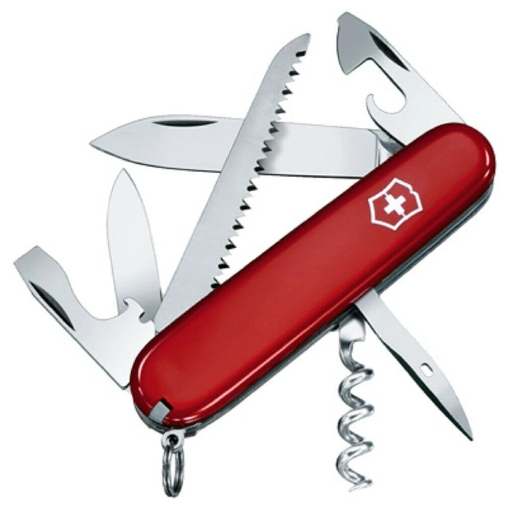 Swiss Army Camper Pocket Knife 10 Functions 3.5 Inches Red