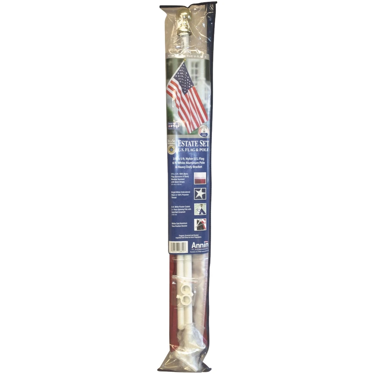 3 x 5 Ft. U.S. Flag & 2-Pc. Spinning Pole Set