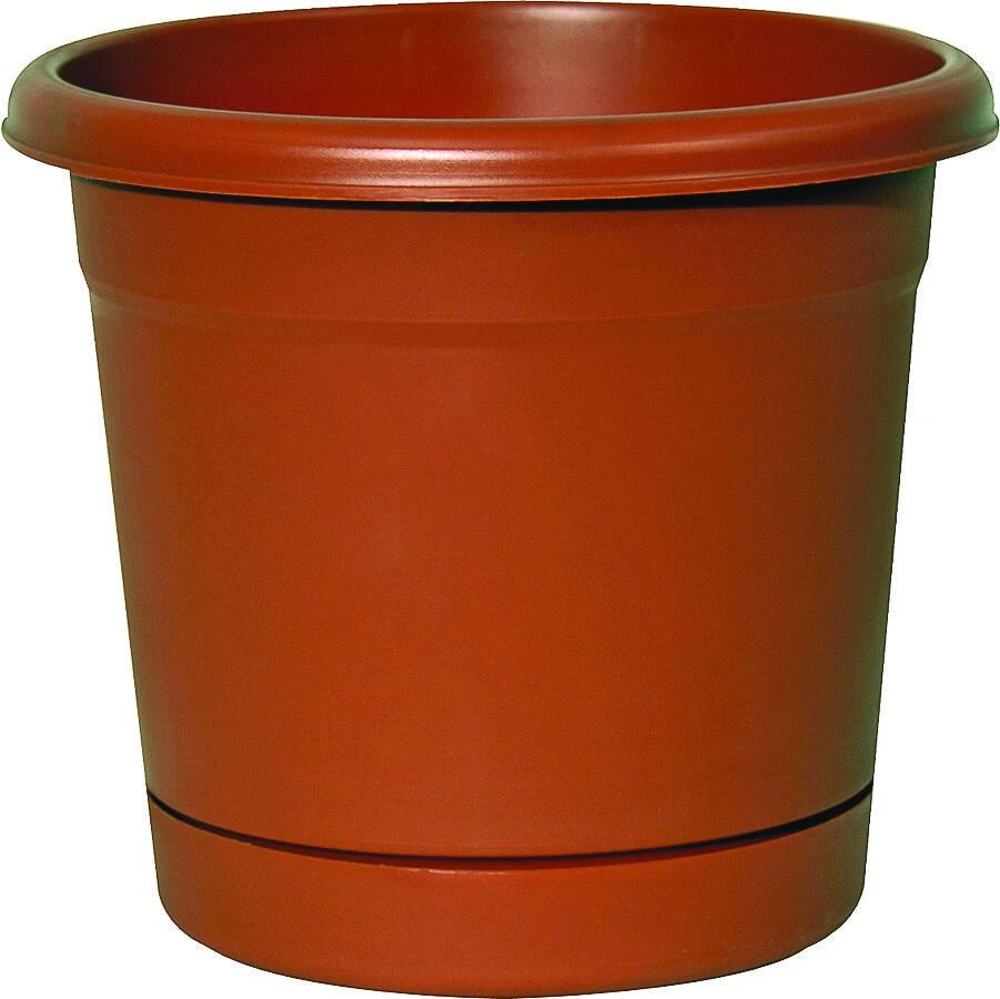 Rn1608tc 16 In Round Terra Cotta Planter With Saucer, Matte Finish
