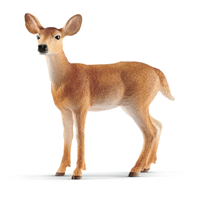 Hand-painted White-tailed Doe Toy Animal Figure, 1.37" X 3.14"