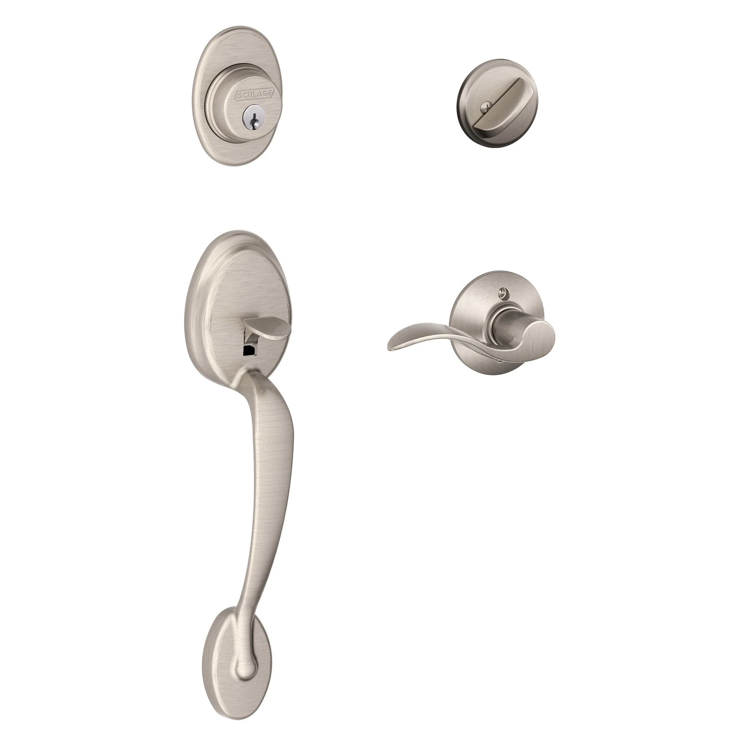 Schlage Accent Satin Nickel Entry Lockset ANSI Grade 2 1-3/4 in. Schlage Accent Satin Nickel Entry Lockset ANSI Grade 2 1-3/4 in.