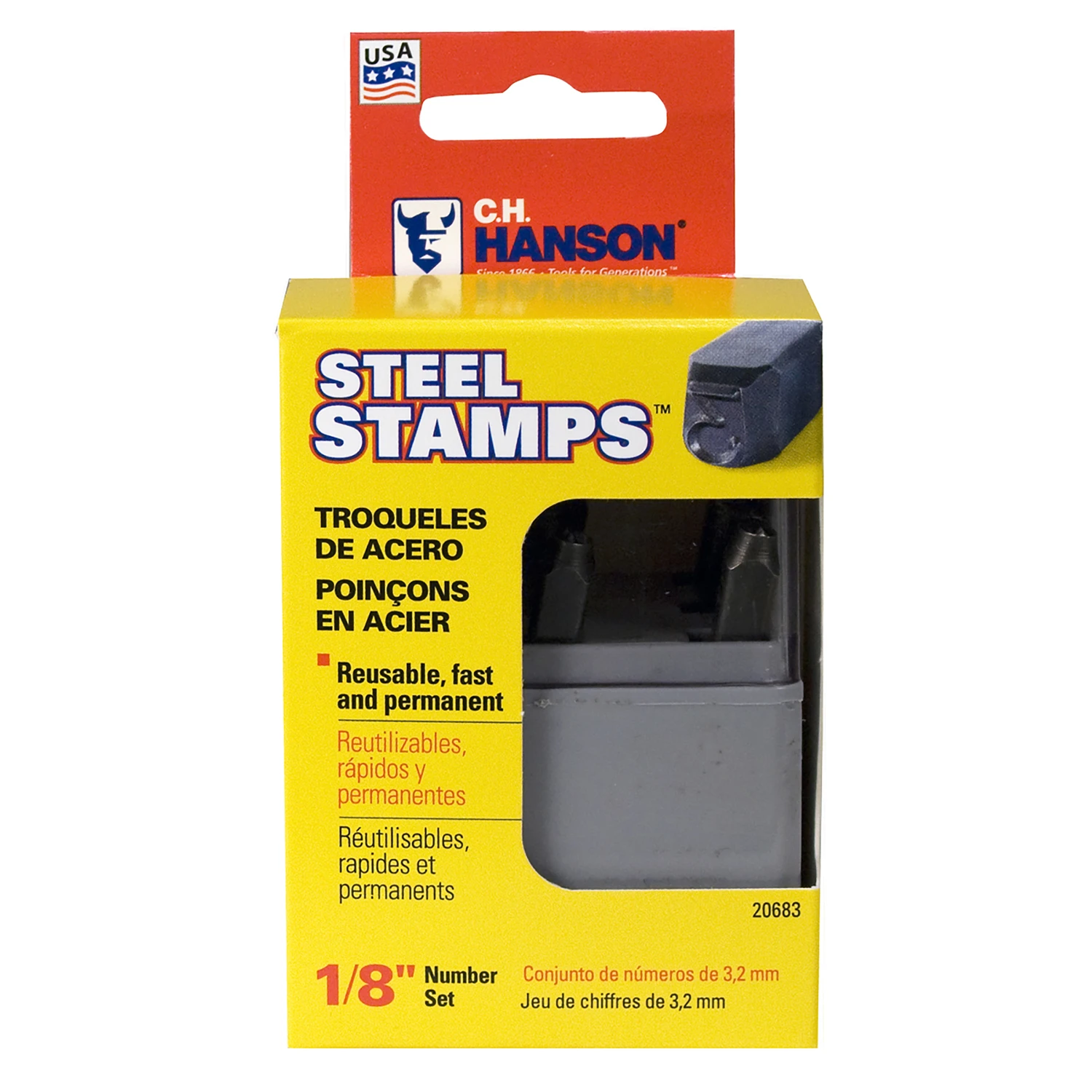 9PC 1/4" Number Stamp