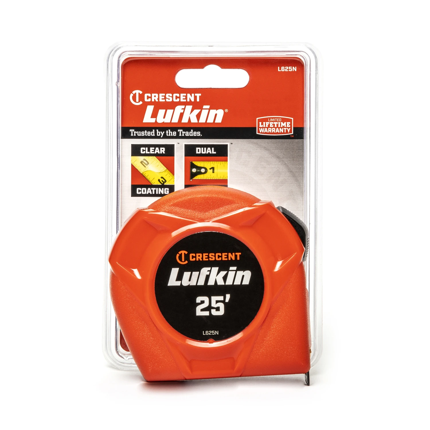 Lufkin 25 ft. L x 1 in. W Hi-Viz Power Return Tape Measure Orange 1 pk