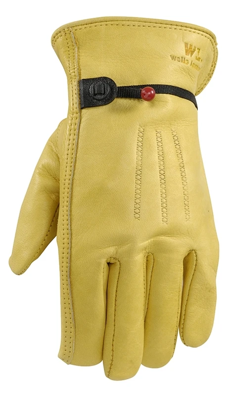 Medium Cowhide Leather Driver Gloves - Yellow/gold